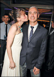 Amanda Peet and Roland Emmerich