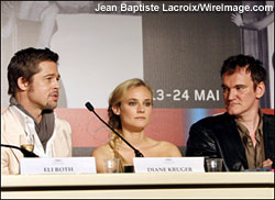 Brad Pitt, Diana Kruger and Quentin Tarantino at the Cannes press conference for 'Inglourious Basterds.'