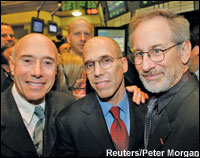David Geffen, Jeffrey Katzenberg, and Steven Spielberg,
