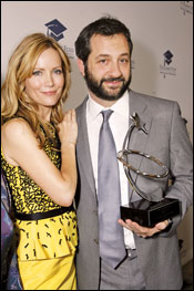 Judd Apatow and Leslie Mann