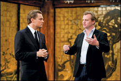 Director Christopher Nolan, with Leonardo DiCaprio on the set of 'Inception,' announced plans for a vidgame spinoff Tuesday.