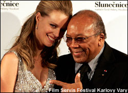Model Helena Houdova and Quincy Jones
