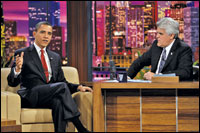 President Barack Obama and Jay Leno