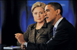 Hillary Clinton and Barack Obama