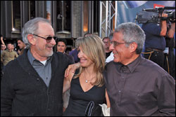 Steven Spielberg, DreamWorks’ Stacey Snider and U’s Ron Meyer at the “Cowboys and Aliens” preem 