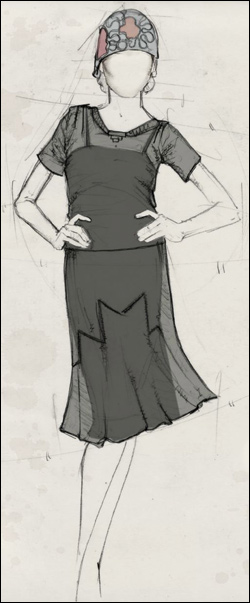 Costume sketch for 'Midnight in Paris'