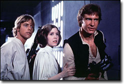 Mark Hamill, Carrie Fisher and Harrison Ford