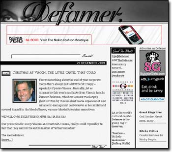 Showbiz blog Defamer is run by former TV assistant Mark Lisanti
