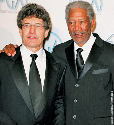 Alan Horn and Morgan Freeman