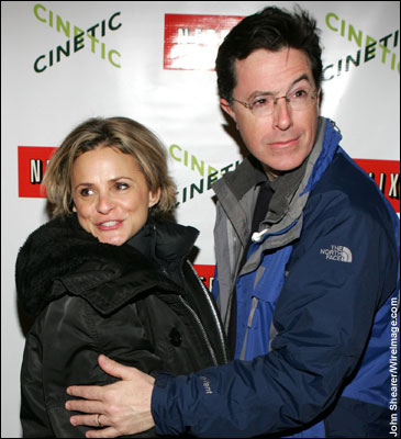 Amy Sedaris and Stephen Colbert