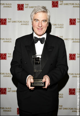 Production Designer Stuart Craig poses with the Lifetime Achievement Honor at the 12th Annual Art Directors Guild Awards held at the Beverly Hilton on February 16, 2008 in Beverly Hills, California.