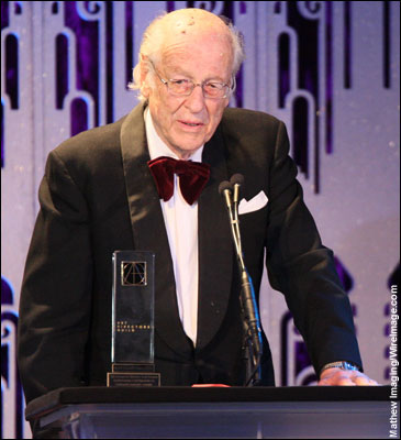Visual Effects Artist Ray Harryhausen accepts the Cinematic Imagery Award at the 12th Annual Art Directors Guild Awards held at the Beverly Hilton on February 16, 2008 in Beverly Hills, California.