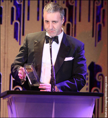 Production Designer Jeremy Reed accepts the award for 'Budweiser - Space Station' in the category of Excellence in Production Design for Commercials for 2007 at the 12th Annual Art Directors Guild Awards.