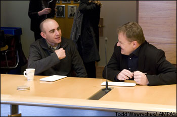 Joseph Cedar (left) and Stefan Ruzowitzky at the Foreign Language Film Award Symposium - February 23, 2008.