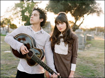  She & Him -- Zooey Deschanel and M. Ward -- met in 2006 to record 'When I Get To The Border' for a movie soundtrack. The songs have been played in public only a few times.