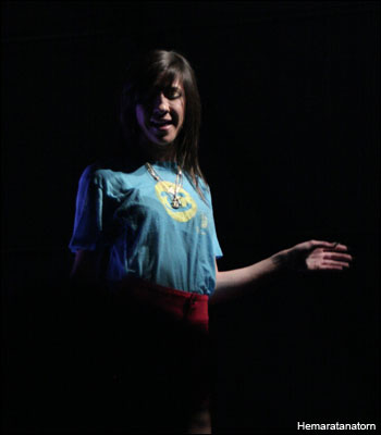 Amanda Blank performs with Spank Rock Friday night at Coachella.