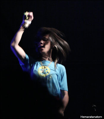 Amanda Blank performs with Spank Rock Friday night at Coachella.