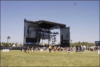 The Coachella main stage early Saturday.