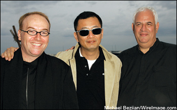 Wouter Barendrecht, Wong Kar-wai and Micheal J. Warner at Fortissimo Films' Cannes celebration -- Cannes, France -- May 19, 2008