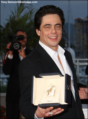 Benicio Del Toro took home the actor award for 'Che' at the Cannes Film Festival -- May 25, 2008