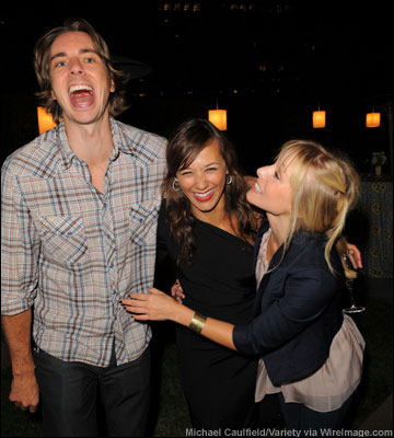 Dax Shepard, Rashida Jones and Kristen Bell at the 2nd annual Evening Before party sponsored by Variety and benefiting the Motion Picture & Television Fund in Century City on Saturday.