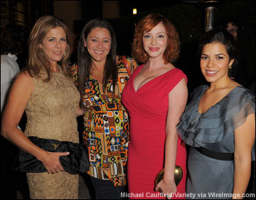 Rita Wilson, Camryn Manhein, Christina Hendricks and America Ferrera at Saturday's 2nd annual Evening Before party on Saturday.