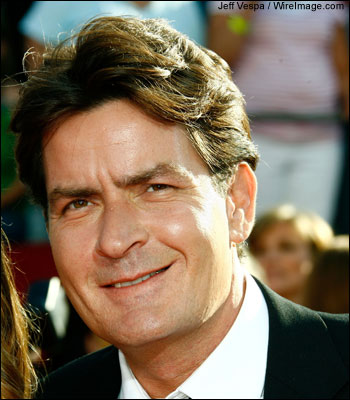 Actor in a comedy nominee Charlie Sheen arrives at the 60th Primetime Emmy Awards at the Nokia Theatre on September 21, 2008 in Los Angeles, California. Full Emmys coverage 