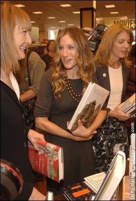 First Deputy Mayor Patricia Harris, Sarah Jessica Parker and Caroline Kennedy attend the kickoff for the 2008 Shop for Public Schools program at Barnes & Noble in N.Y. -- October 1, 2008
