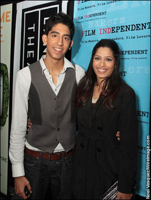 'Slumdog' actors Dev Patel and Freida Pinto at Thursday's screening -- November 6, 2008 Review: Slumdog Millionaire 