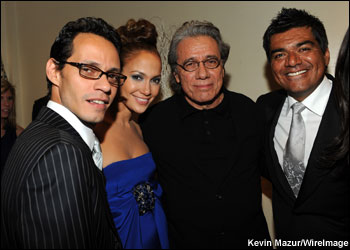 Marc Anthony, Jennifer Lopez, Edward James Olmos and George Lopez at the 2009 Latino Inaugural Gala - Celebrando El Cambio at Union Station in Washington, D.C. -- January 18, 2009