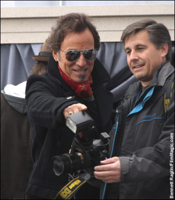 Bruce Springsteen and photographer Kevin Mazur attend the Opening Celebration for the 56th Presidential Inauguration at the Lincoln Memorial in Washington, D.C. -- January 18, 2009
