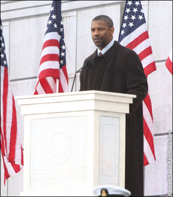 Denzel Washington attends the Opening Celebration for the 56th Presidential Inauguration at the Lincoln Memorial in Washington, D.C. -- January 18, 2009
