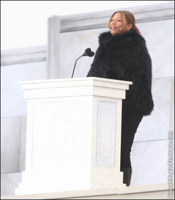 Queen Latifah attends the Opening Celebration for the 56th Presidential Inauguration at the Lincoln Memorial in Washington, D.C. -- January 18, 2009
