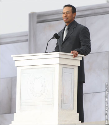 Tiger Woods attends the Opening Celebration for the 56th Presidential Inauguration at the Lincoln Memorial in Washington, D.C. -- January 18, 2009
