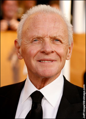 Best Ensemble presenter Anthony Hopkins arrives at Sunday's SAG Awards.