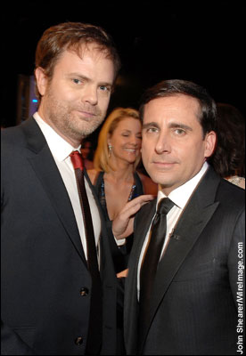 Rainn Wilson and Steve Carell, stars of 'The Office,' take five at the SAG Awards.