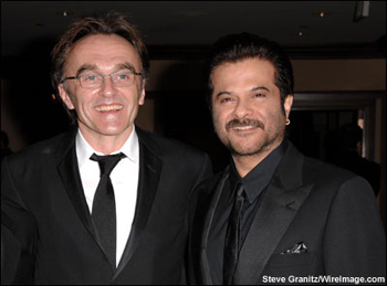 'Slumdog Millionaire' director Danny Boyle and actor Anil Kapoor arrive at the 61st annual DGA Awards at the Hyatt Regency Century Plaza on January 31, 2009 in Los Angeles, California. 