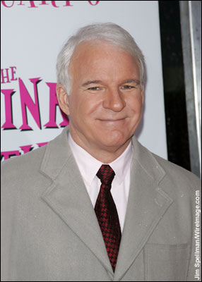 Actor Steve Martin attends the premiere of 'The Pink Panther 2' at the Ziegfeld Theater on February 3, 2009, in New York City. 