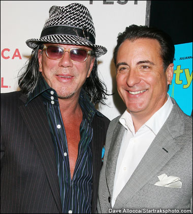 Mickey Rourke and Andy Garcia attend the world premiere of 'City Island' at the Tribeca Film Festival. Full Tribeca coverage 