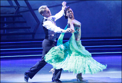 Travis Wall, left, and Martha Nichols perform the Foxtrot.