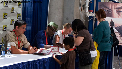 James Caviezel, Lennie James and Jamie Campbell Bower meet and greet fans to promote AMC's 'The Prisoner' which will air in November.
