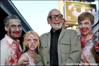 George A. Romero attends the Toronto Zombie Walk in honor of his new pic, 'Survival of the Dead.'