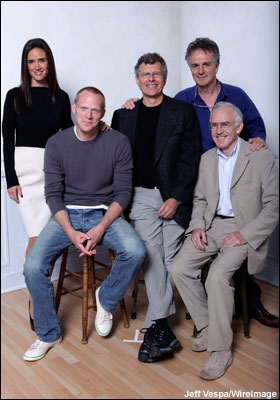 Jennifer Connelly, Paul Bettany, director Jon Amiel, writers John Collee, and Randal Keynes pose for a 'Creation' portrait during Toronto.