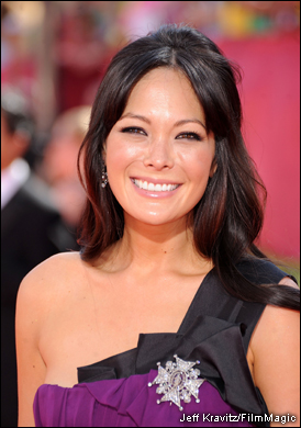 'Lipstick Jungle' star Lindsay Price on the red carpet before the Emmy Awards.