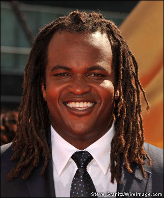 TV personality Sal Masakela arrives at the 61st Primetime Emmy Awards.