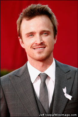 'Breaking Bad' supporting actor nominee Aaron Paul arrives at the 61st Primetime Emmy Awards.