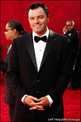 'Family Guy' creator Seth MacFarlane arrives at the Emmy Awards. The animated sitcom is nominated in the best series, comedy category.