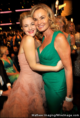 Drew Barrymore and Jessica Lange at the 61st Primetime Emmy Awards.