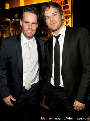 Actors Kevin Dillon and Michael C. Hall attend the 61st Primetime Emmy Awards at the Nokia Theatre on September 20, 2009 in Los Angeles, California.