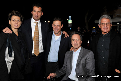 Universal's Donna Langley, producer Scott Stuber, Universal's Adam Fogelson, Rick Finkelstein and Ron Meyer at Monday's premiere of 'Couples Retreat.'